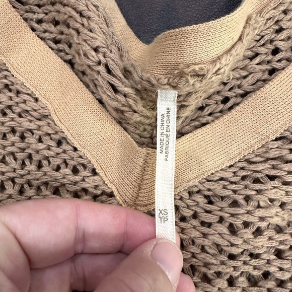 Free People Open Tan Knit Sweater Women's XS - Picture 6 of 7